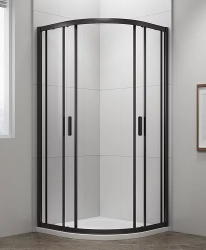 Polysan Easy Line Black 90x90 íves zuhanykabin