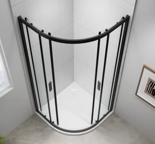 Polysan Easy Line Black 90x90 íves zuhanykabin