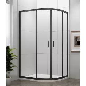 Polysan Easy Line Black 100x80 íves zuhanykabin