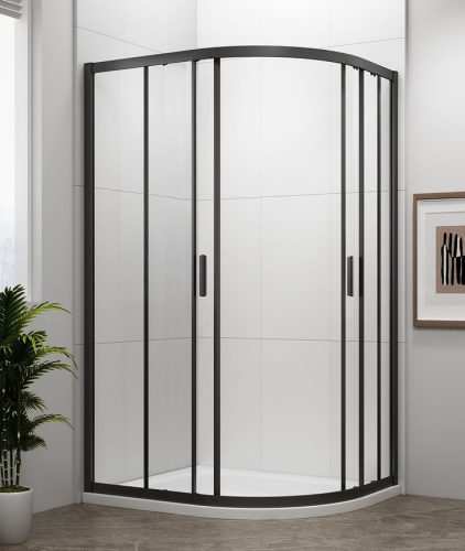 Polysan Easy Line Black 100x80 íves zuhanykabin