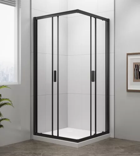 Polysan Easy Line Black 90x90 szögletes zuhanykabin