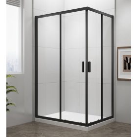 Polysan Easy Line Black 90x80 szögletes zuhanykabin