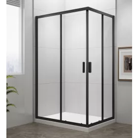 Polysan Easy Line Black 90x80 szögletes zuhanykabin