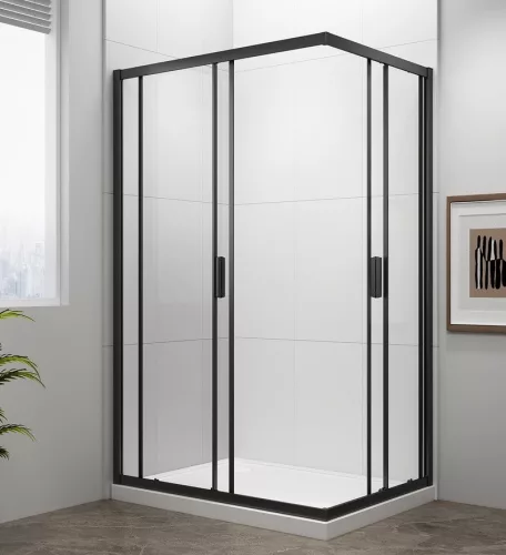 Polysan Easy Line Black 90x80 szögletes zuhanykabin