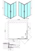 Polysan Easy Line Black 90x80 szögletes zuhanykabin