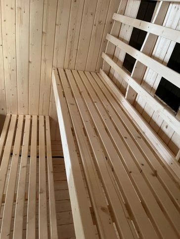 Sanotechnik Lahti kültéri infra- és finn szauna kombináció