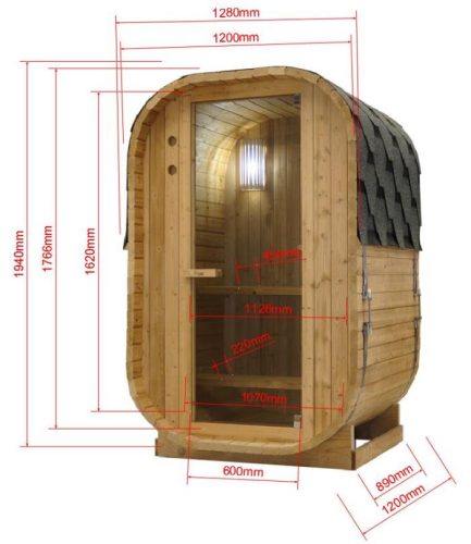 Sanotechnik Lindholm kültéri szaunahordó, egy-kétszemélyes