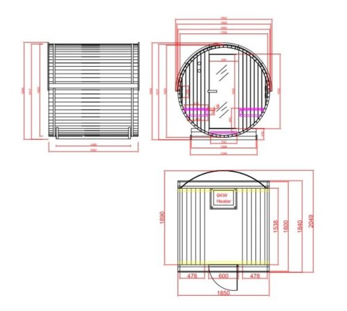 Sanotechnik Nyborg M kültéri finn szauna, négyszemélyes