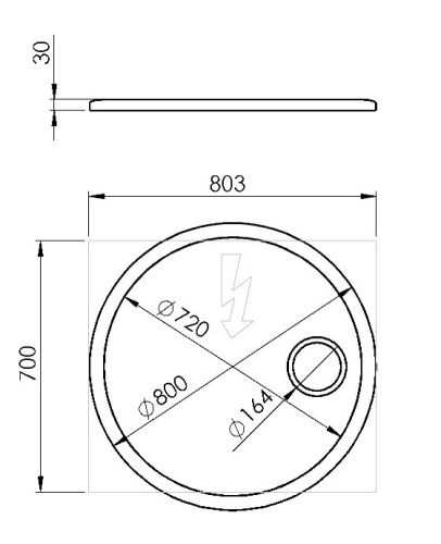 Sapho Float 90 cm kerek tükör LED világítással, kozmetikai tükörrel