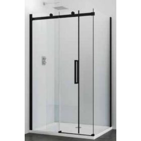 Sanotechnik Comfort Black 120x80 cm tolóajtós zuhanykabin