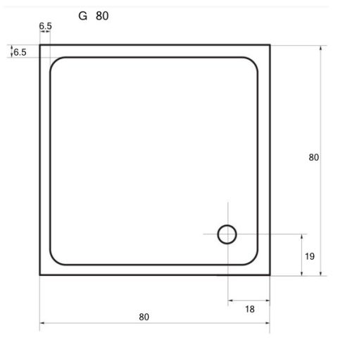 Sanotechnik Venus 80x80 szögletes akril zuhanytálca