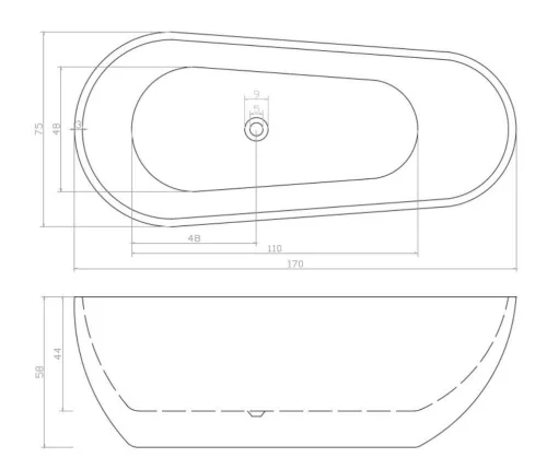 Sanotechnik Chicago 170x75 szabadon álló kád