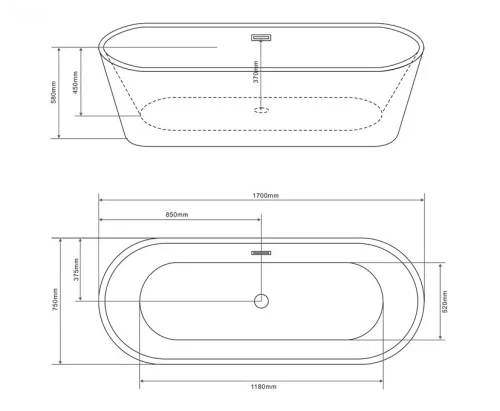 Sanotechnik Reno 170x75 szabadon álló kád