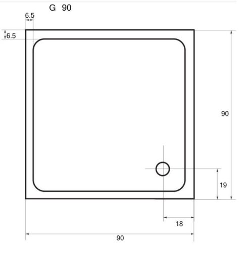 Sanotechnik Venus 90x90 szögletes akril zuhanytálca