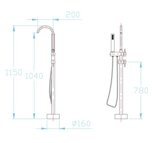 Sanotechnik Sonata szabadon álló kádtöltő csaptelep