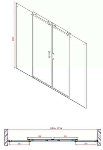 Gelco Dragon 170 cm tolóajtós zuhanyajtó