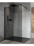Gelco Vario Walk-in 120 cm zuhanyfal füst üveggel és matt fekete profillal