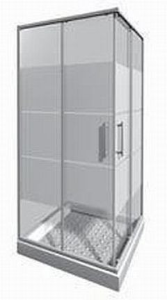 Lyra Plus 80x80 szögletes zuhanykabin fehér csíkos