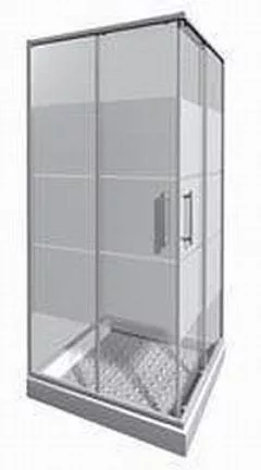 Lyra Plus 80x80 szögletes zuhanykabin fehér csíkos