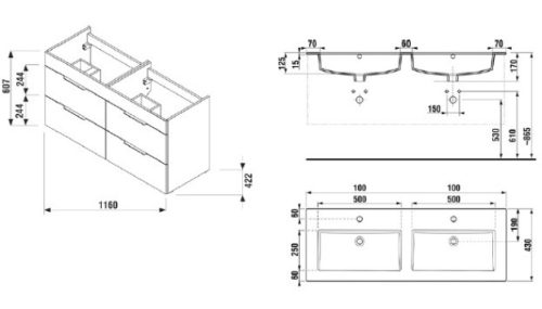 Cube 120 fürdőszobabútor méretei