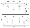 Mio-N dupla mosdó 130 cm méretei
