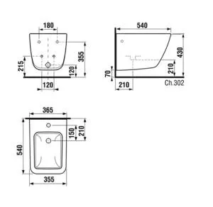 Mio Rimless fali WC méretei