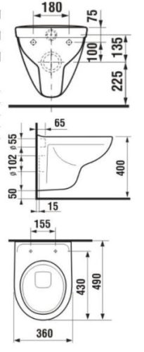Lyra Plus Compact fali WC 823382 méretei