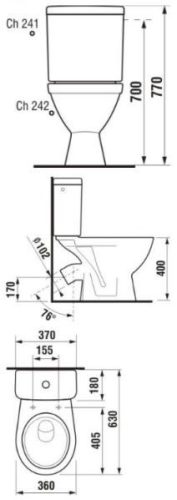 Lyra Plus monoblokkos wc méretei