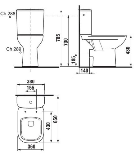 Deep by Jika monoblokkos kombi WC méretei