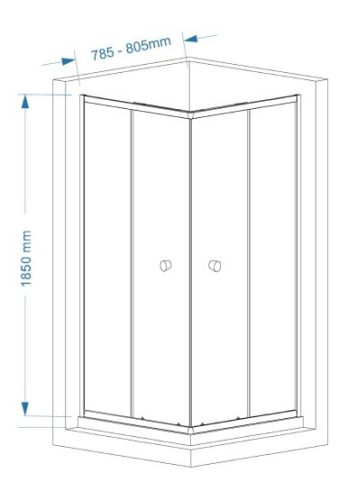 Agga 80x80 szögletes zuhanykabin méretei