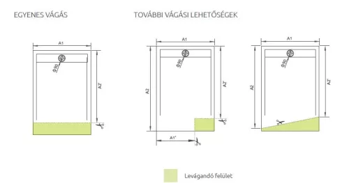 Radaway Teos F 100x80 méretre vágható öntött márvány zuhanytálca
