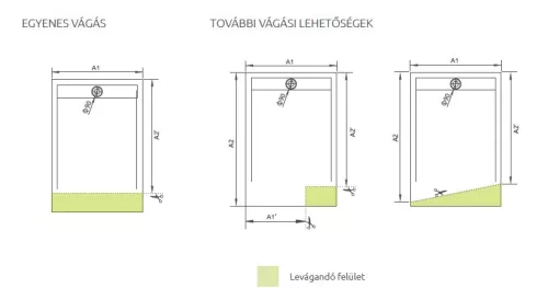 Radaway Teos F 140x80 méretre vágható öntött márvány zuhanytálca