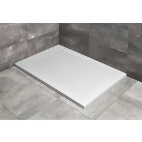 Teos F 150x80 téglalap öntött márvány zuhanytálca fehér
