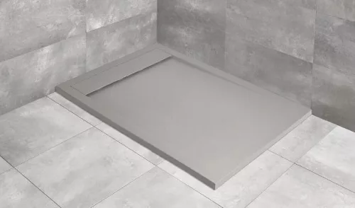 Teos F 150x80 vágható, kőhatású öntött márvány zuhanytálca cement