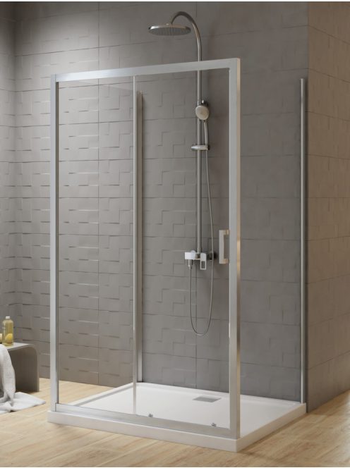 New Varia 100x80x80 3 oldalú zuhanykabin egyenes falra