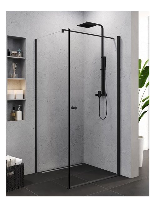 Superia Black 80x80 szögletes nyílóajtós zuhanykabin
