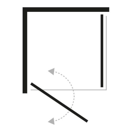 NewTrendy Superia Black 80x80 szögletes nyílóajtós zuhanykabin