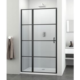 Sanotechnik Elite Black 120 cm nyílóajtós zuhanyajtó