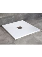 Kios C 80x80 szögletes öntött márvány zuhanytálca fehér