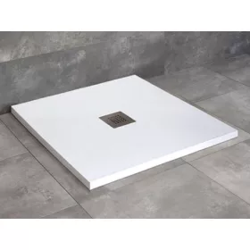 Kios C 80x80 szögletes öntött márvány zuhanytálca fehér