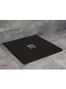 Kios C 80x80 szögletes öntött márvány zuhanytálca fekete