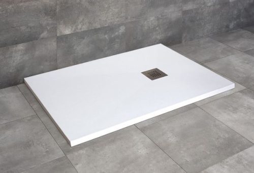 Kios F 100x80 téglalap öntött márvány zuhanytálca fehér