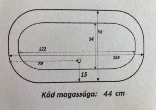 Kuba 160x70 szabadon álló öntött márvány fürdőkád