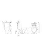 Juan monoblokkos WC műszaki rajz