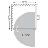LLDO1 + LLB 100x70 szögletes zuhanykabin rajz