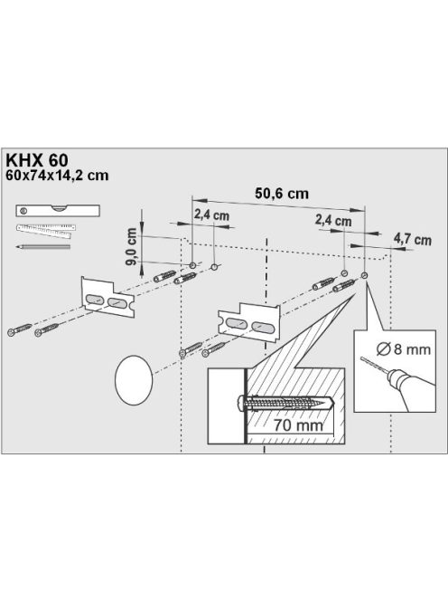 Libato KHX 60 cm alsóbútor méretei