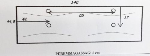 Linea 140x45 öntött márvány dupla mosdó