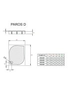 Paros D 120x80 szögletes zuhanytálca méretek