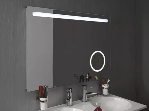 Sapho Astro 100x70 cm tükör LED világítással, kozmetikai tükörrel
