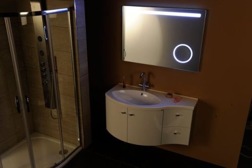 Sapho Astro 100x70 cm tükör LED világítással, kozmetikai tükörrel